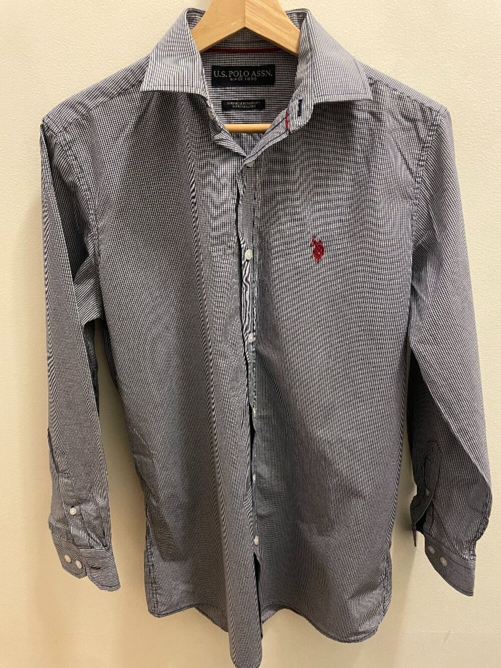 Polo Navy White Micro Check Button-Down